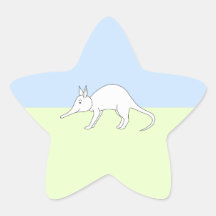 Porco-da-terra branco. Animal bonito Adesivos Em Forma De Estrelas