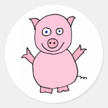 Porco de Piggylicious o leitão Adesivos Em Formato Redondos