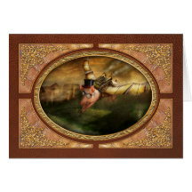 Porco do vôo - Steampunk - os suínos do vôo Cartao