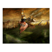 Porco do vôo - Steampunk - os suínos do vôo Cartão Postal