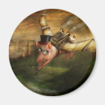 Porco do vôo - Steampunk - os suínos do vôo Imãs De Geladeira