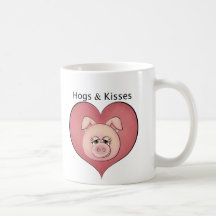 Porcos & beijos caneca