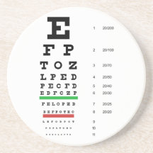 Porta copos da carta de olho de Snellen