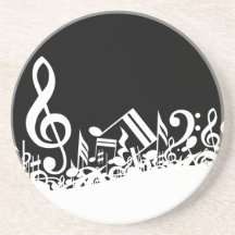 Porta copos misturada das notas musicais