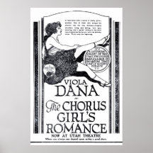 Poster 1920 do anúncio do filme do vintage de Dana