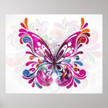 Poster abstrato decorativo da borboleta