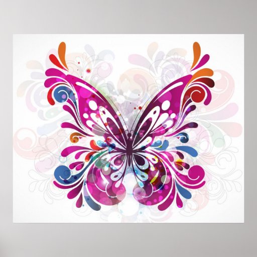 Poster abstrato decorativo da borboleta