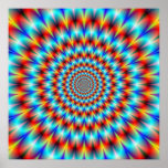 Poster alaranjado e azul do crisântemo