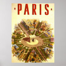 Poster Arco do Triunfo Paris France das viagens vi