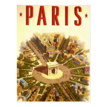 Poster Arco do Triunfo Paris France das viagens vi Cartoes Postais