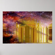 Poster astral dourado do palácio