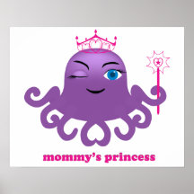 Poster bonito do polvo para sua princesa do bebé
