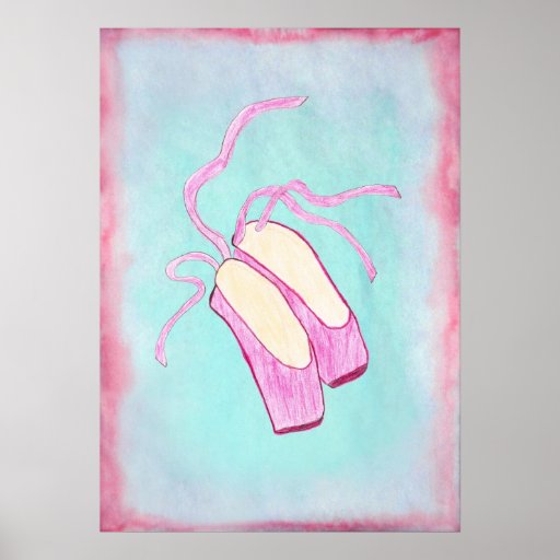 Poster bonito dos calçados de balé