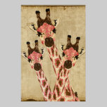 Poster branco da arte de Rosa & dos girafas de cob pôsteres