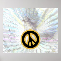 Poster branco do brilho das asas angélicos da paz