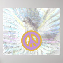 Poster branco do brilho das asas angélicos da paz
