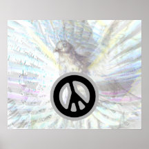 Poster branco do brilho das asas angélicos da paz