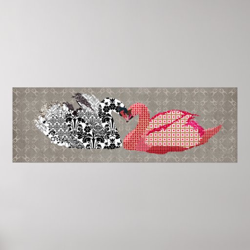 Poster cinzento da arte do amor ostentoso das cisn