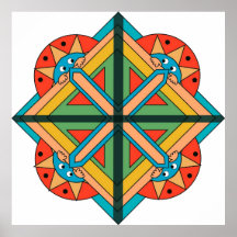 Poster com tema do art deco e as caras engraçadas