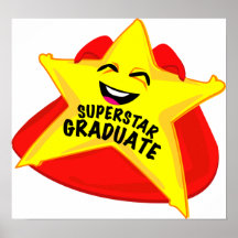 poster cómico da graduação do formando da estrela 