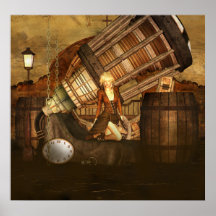 Poster da arte de Ceris Tortuga Steampunk
