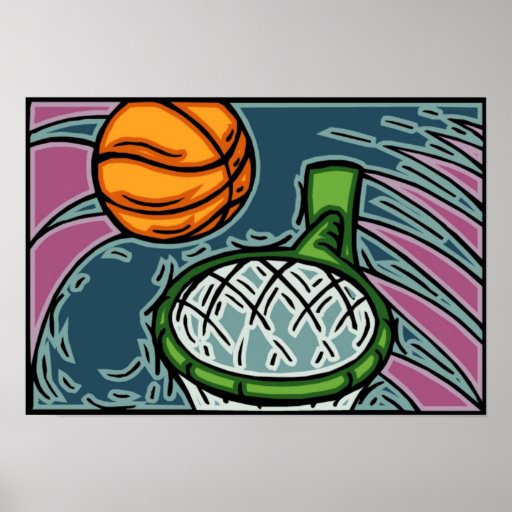 Poster da arte do basquetebol