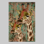Poster da arte do damasco dos girafas de Rosa pôsteres