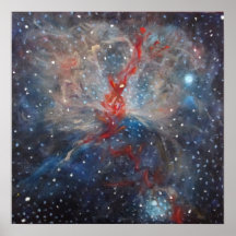 Poster da arte do espaço - pintura da nebulosa da 