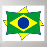 Poster da bandeira de Brasil