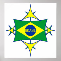 Poster da bandeira de Brasil