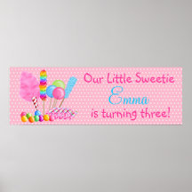 Poster da bandeira dos doces do país das maravilha
