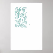 Poster da decoração do pássaro (azul)