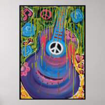 Poster da guitarra da paz