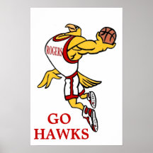 Poster da mascote do basquetebol de Rogers GHawk -