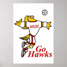 Poster da mascote do voleibol de LadyGHawk