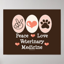 Poster da medicina veterinária do amor da paz