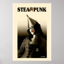 Poster da menina de Steampunk