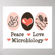Poster da microbiologia do amor da paz
