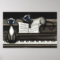 Poster da música do piano dos gatos Siamese pôsteres