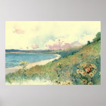 Poster da paisagem da praia do vintage