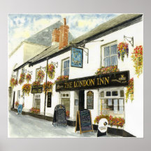 "Poster da pensão de Londres (Padstow)"