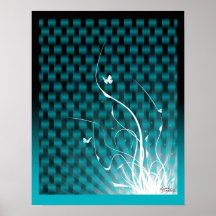 Poster da selva de Basketweave (cerceta)