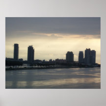 Poster da skyline da noite