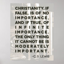 Poster das citações de C.S. Lewis - "cristandade… 