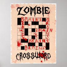 Poster das palavras cruzadas do zombi