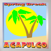 Poster de Acapulco das férias da primavera
