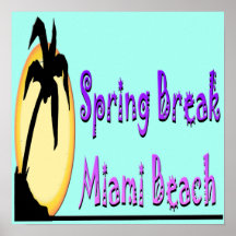Poster de Miami Beach das férias da primavera