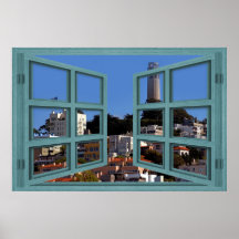 Poster de negligência da janela da torre de Coit