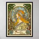 Poster de Nouveau da arte de Mucha - zodíaco - pen