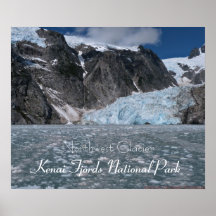 Poster de surpresa dos fiordes de Kenai da geleira